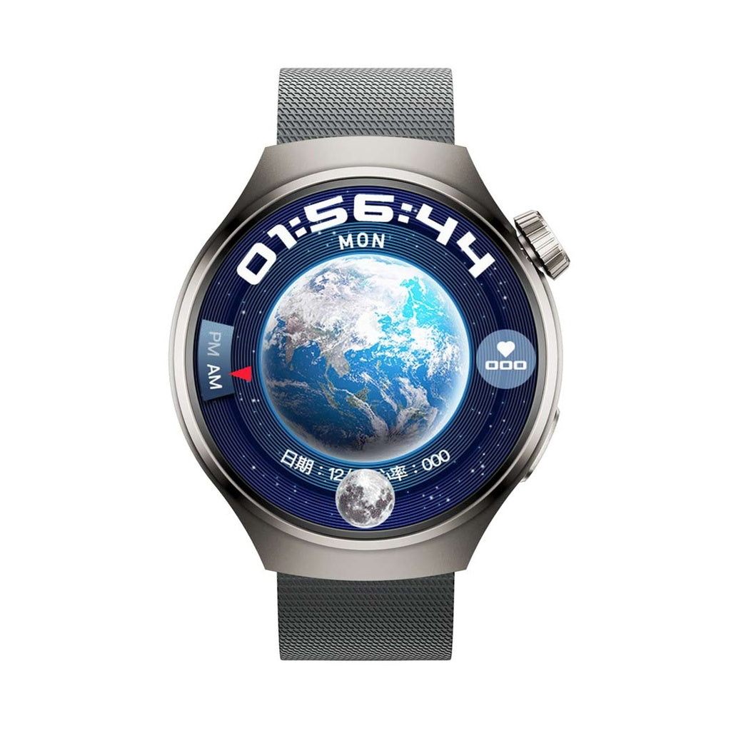 Porodo Smart Watch Sfera Round Titanium with Extra Orange Band