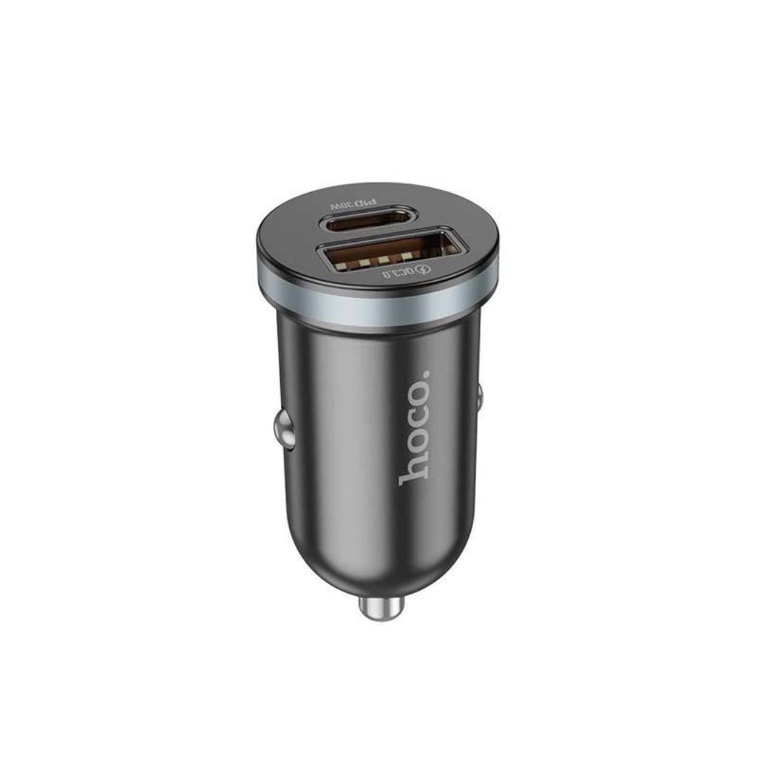 Hoco DZ19 48W Dual-Port Car Charger 30W PD + QC 3.0 Fast Charging