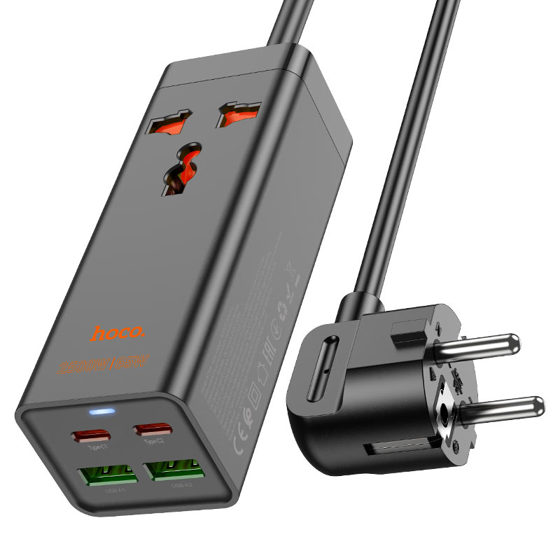 HOCO AC10A Barry Power strip PD65W GaN + QC3.0 + 1 socket EU
