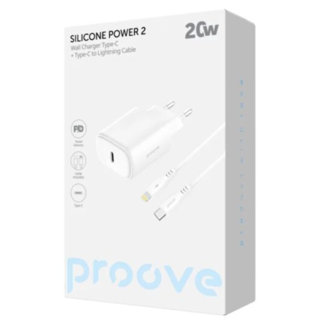 Proove Silicone Power 2 Type-C 20W + Type-C to Lightning 27W (1m)