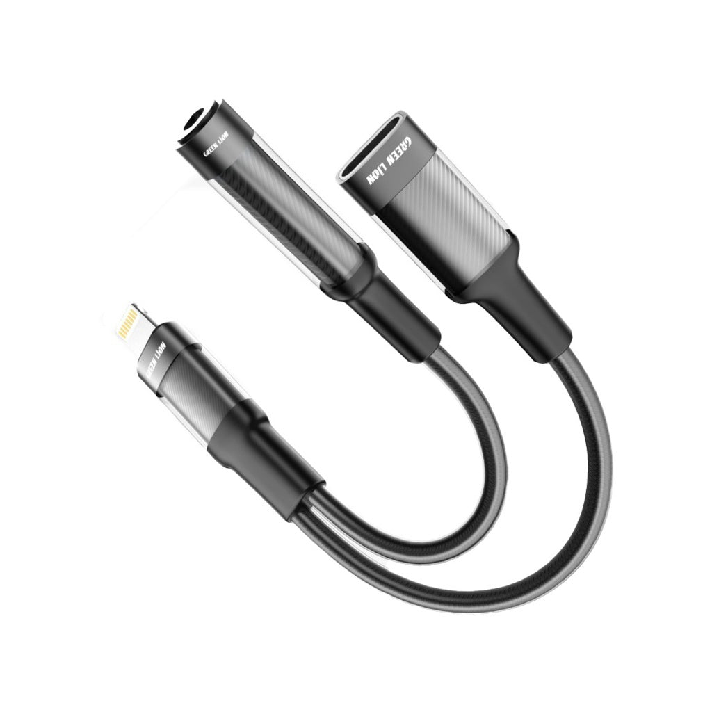 Green Lion 2 in 1 Earphone & Charging Adapter Lightning to Lightning