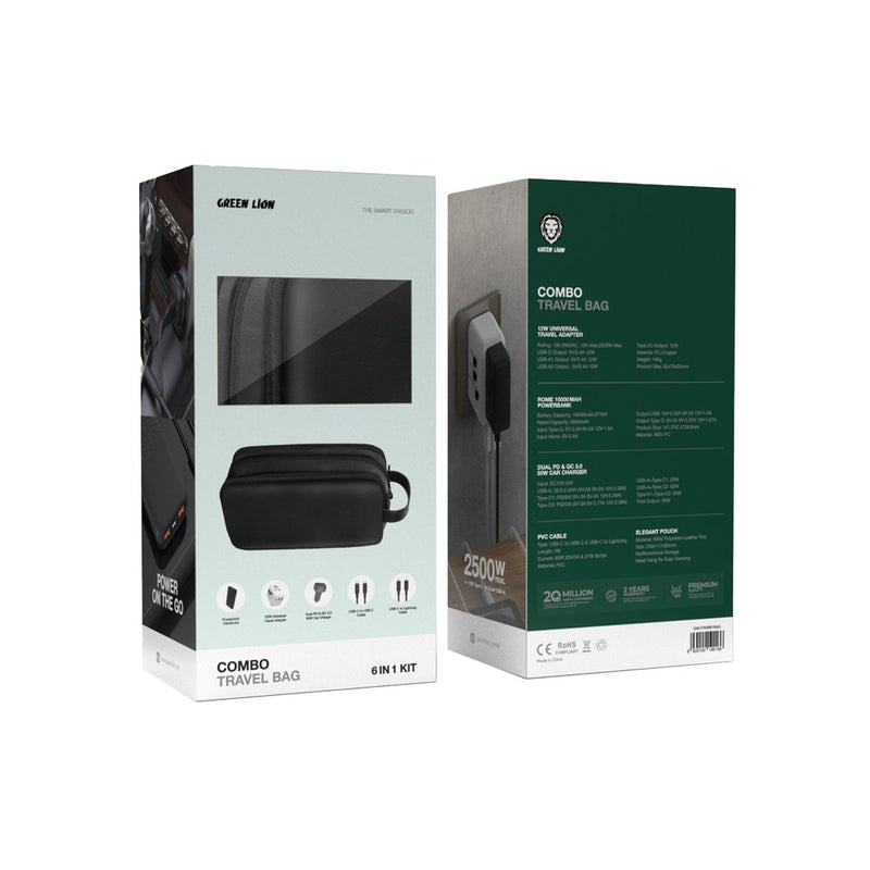 Green Lion Combo Travel Bag 6 IN 1 Kit