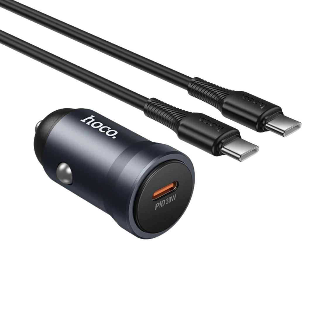 Hoco USB-C PD 30W Car Charger Set (USB-C Cable)