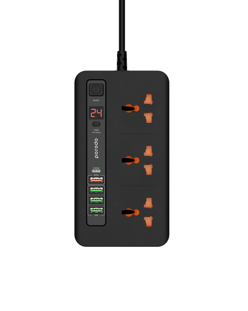 Porodo Multi-Port Power HUB 4 USB-A/USB-C Ultimate Home & Office Kit 2M