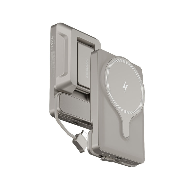 Powerology 5000mAh Power Bank With Magnetic Wireless Charger Car Mount