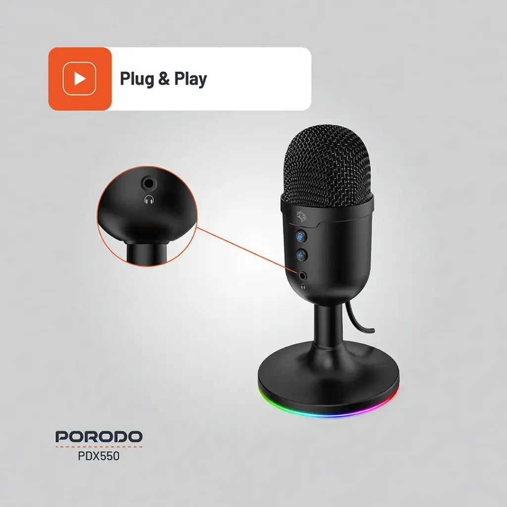 Porodo Gaming Omni-Directional USB Microphone