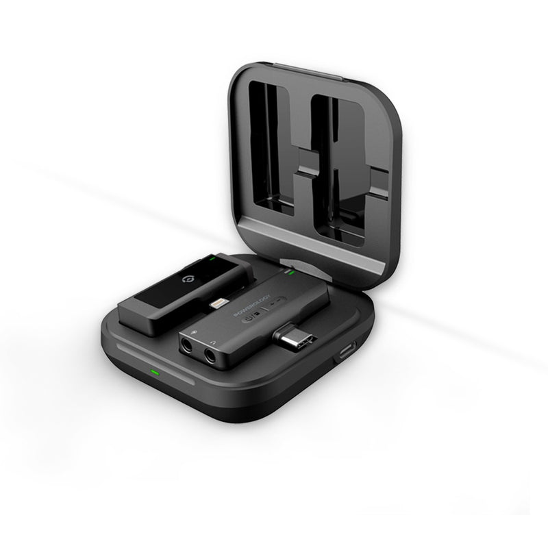 Powerology MFI Dual Connector Wireless Lavalier Microphone x1 Mic 1000mAh